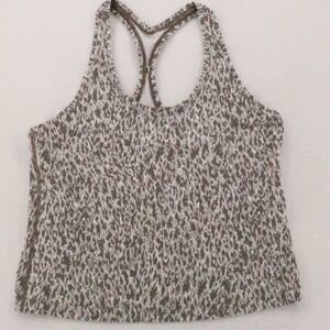 Lululemon Cool Racerback Tank Top Womens Size 8 Athleisure Yoga Gym Leopard Camo